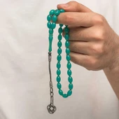 Süpertrend Gümüş Kazaz Püsküllü Sıkma Kehribar Tesbih - 2