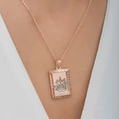Kruvazör Gümüş Rose Allah Yazılı Kadın Kolye - 2