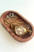 Doğal Kayın Ağacı Ahşap Yağdanlık, Çerezlik, Sunumluk, Takı Organizeri - 17x10 cm - 4