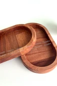 Doğal Kayın Ağacı Ahşap Yağdanlık, Çerezlik, Sunumluk, Takı Organizeri - 17x10 cm - 3