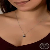 Kruvazör Swarovski Crystal Taşlı Oval Gümüş Kadın Kolye - 2