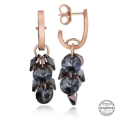 Kruvazör Swarovski Crystal Taşlı Gümüş Salkım Sallantılı Çivili Kadın Küpe - 1