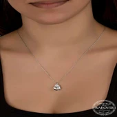 Kruvazör Swarovski Crystal Taşlı Damla Gümüş Kadın Kolye - 2