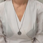 Kruvazör Gümüş Kazaziye Örgü Kadın Kolye - 6