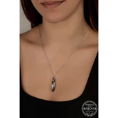 Kruvazör Swarovski Crystal Taşlı Top Zincir Çubuk Gümüş Kadın Kolye - 2