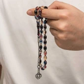 Kruvazör Gümüş Kazaz Püsküllü Sıkma Kehribar Tesbih - 3