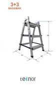 Teknor Kutlu Çift Taraflı 3+3 Metal Merdiven - 5