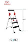 Teknor Extreme Plastik Basamaklı 2+1 Metal Merdiven - 2