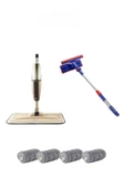 Sprey Mop 4 Yedekli Ve Teleskopik Mikrofiber Cam Sılme Aparatı thumbnail 1