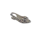 Zerhan 200 Kadın Ten Fiyonklu Leopar Desenli Arkası Açık Babet Ayakkabı thumbnail 4