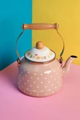 Miss Betty Vintage Ahşap Saplı Güzgülü Puantiye Kettle 2,5LT MiSS-63445-03 - 2