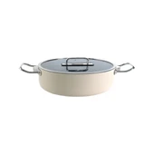 Aryıldız Colombus Crystal Metal Kulp Cam Kapak Kısa Tencere - 24 Cm - 2