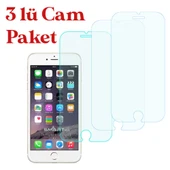 Apple iPhone 6 / 7 / 8 Temperli Kırılmaz Cam Ekran Koruyucu 3 Lü Set thumbnail 1