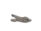 Zerhan 200 Kadın Ten Fiyonklu Leopar Desenli Arkası Açık Babet Ayakkabı thumbnail 1