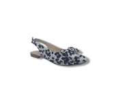 Zerhan 200 Kadın Beyaz Fiyonklu Leopar Desenli Arkası Açık Babet  Ayakkabı thumbnail 2