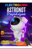 Astronot Tasarımlı Bluetooth Hoparlör Gece Lambası 8 Renkli Projeksiyon, Kumandalı - 2