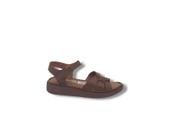 Zerhan 201 Kadın Taba Cırtlı Hakiki Deri Yumuşak Taban Comfort Sandalet Ayakkabı - 1