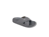 Elegance 25 Kadın Gri Pırıltılı Çapraz Bantlı Günlük Kullanım Terlik thumbnail 4