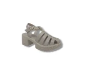 İzlife 25313 Kadın Bej Burnu Kapalı Arkası Açık Platform Kalın Topuk Sandalet Ayakkabı thumbnail 2