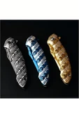 Süpertrend Kişiye Özel Metal Snake Çakı Titanyum HC021 GRİ 21 CM - 2