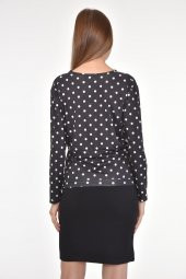 DRR Moda Mikro Kumaş V-Yaka Yıldız Desenli Bluz - 7
