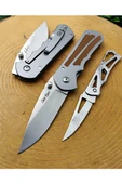 Kruvazör 18 cm chris reewe marka komple çelik manuel bıçak yanında çelik mini çakı ile birlikte - 1