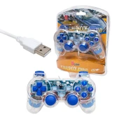 Ayt Powermaster UCOM-704 Kablolu Double Shock Joypad Oyun Kolu Gamepad Şeffaf Işıklı Pc Bilgisayar Konsolu - 3