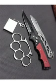 Kruvazör 21 cm 4 lü Otomatik Kamp Çakı Seti - 1