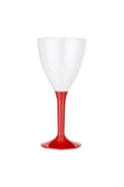 Süpertrend  Roll-up Plastik Kırmızı Ayaklı Kadeh 150cc 10lu - 1