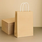 Kruvazör  Roll-up Kraft Çanta Naturel Küçük Boy 18x24cm 25li - 1
