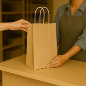 Kruvazör  Roll-up Kraft Çanta Naturel Orta Boy 25x31cm 25li - 2