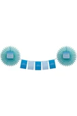 Süpertrend 1st Birthday Paper Fan Set - Blue - 1