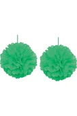 Süpertrend Yeşil Ponpon Süs 30 cm 2'li - 1