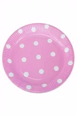 Süpertrend Pink Polka Dot Paper Plates - 1