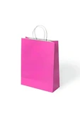 Süpertrend Fuşya Büküm Saplı Kraft Çanta 25x31cm - 1