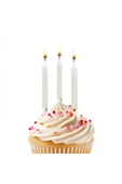 Süpertrend Pearl White Birthday Candles - 1