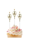 Süpertrend Metallic Gold Balloon Shaped Candles - 1