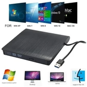 Harici USB 3.0 DVD RW Sürücü Tak Çalıştır Film Oyun Müzik Hızlı Yazdırma Okuma Windows Mac Linux - 6