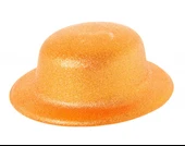 Süpertrend Turuncu Renk Simli Melon Yuvarlak Parti Şapkası 24x26 cm - 1