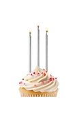 Kruvazör Metallic Silver Birthday Candles - 1