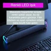 Bluetooth Hoparlör V8 Soundbar Güçlü Bas Kablolu TV Bilgisayar Uyumlu 6W - 7