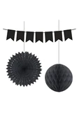 Kruvazör Black Paper Decoration Set - 3pcs - 1