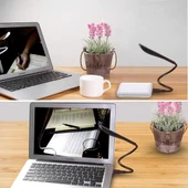 BUFFER USB Girişli 14 Ledli 3 Kademeli Dokunmatik Masa/Kitap Okuma Lambası Ledi Siyah - 5