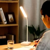 BUFFER İnce Uzun USBli Dokunmatik 3 Kademeli 360 Derece Özel Göz Korumalı led Lityum Masa Lambası - 2