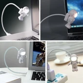 BUFFER USB Astronot Gece Lambası, Masa Lambası, Kitap Okuma Lambası Işığı - 4