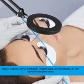 Katlanabilir Büyüteç Çok İşlevli 5/ 8X Işıklı LED Aydınlatmalı Masa Lambası USB Bağlantılı - 5