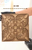 Aluradeco 2'li Damla Çemberi ve Çiçek Açan Mandala Ahşap Duvar Dekoru - 4