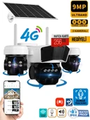 O-Kam 3936 256GB 9MP (3+3+3) Üç Kameralı UltraHD 4G Solar Akıllı Güvenlik Kamerası - 1