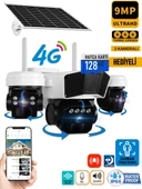 O-Kam 3936 128GB 9MP (3+3+3) Üç Kameralı UltraHD 4G Solar Akıllı Güvenlik Kamerası - 1