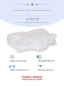Visco ortopedik boyun destekli servikal yastık serinletici soğuk kumaşlı(beyaz) - 3